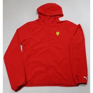 Ferrari Jacket Mens Medium Red Formula 1 F1 Racing Hooded WindCELL Full Zip Puma